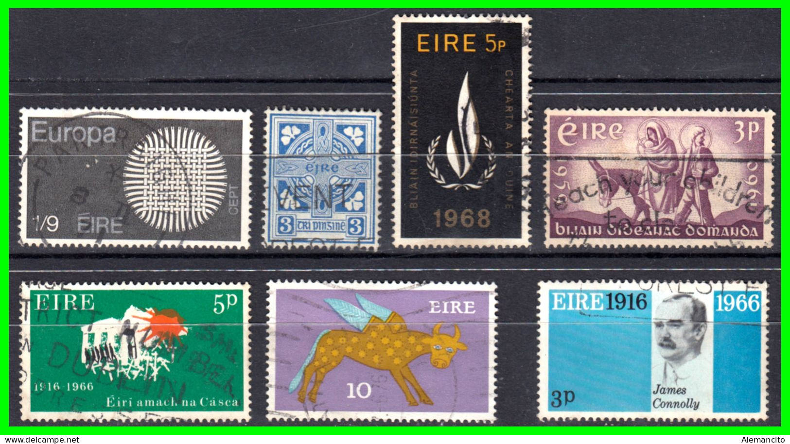 IRLANDA - ( IRELAND – EIRE ) SELLOS AÑO 1968 DE LA SERIE BASICA ANIMALES Y CELTAS - Usados