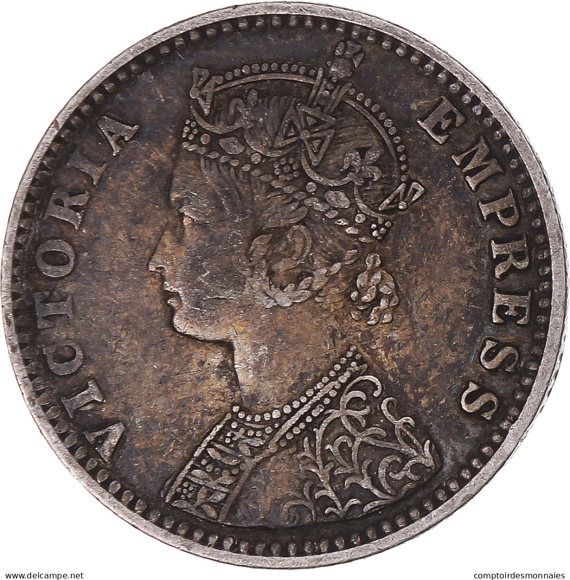 Monnaie, Inde Britannique, Victoria, 1/4 Rupee, 1892, TTB+, Argent, KM:490 - Indonésie