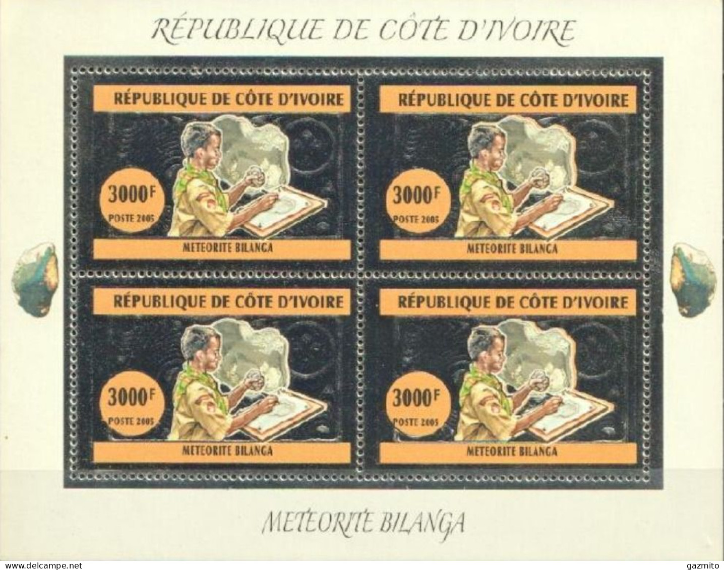 Ivory Coast 2005, Scout, Minerals, Meteor I, 4val In BF Silver - Côte D'Ivoire (1960-...)