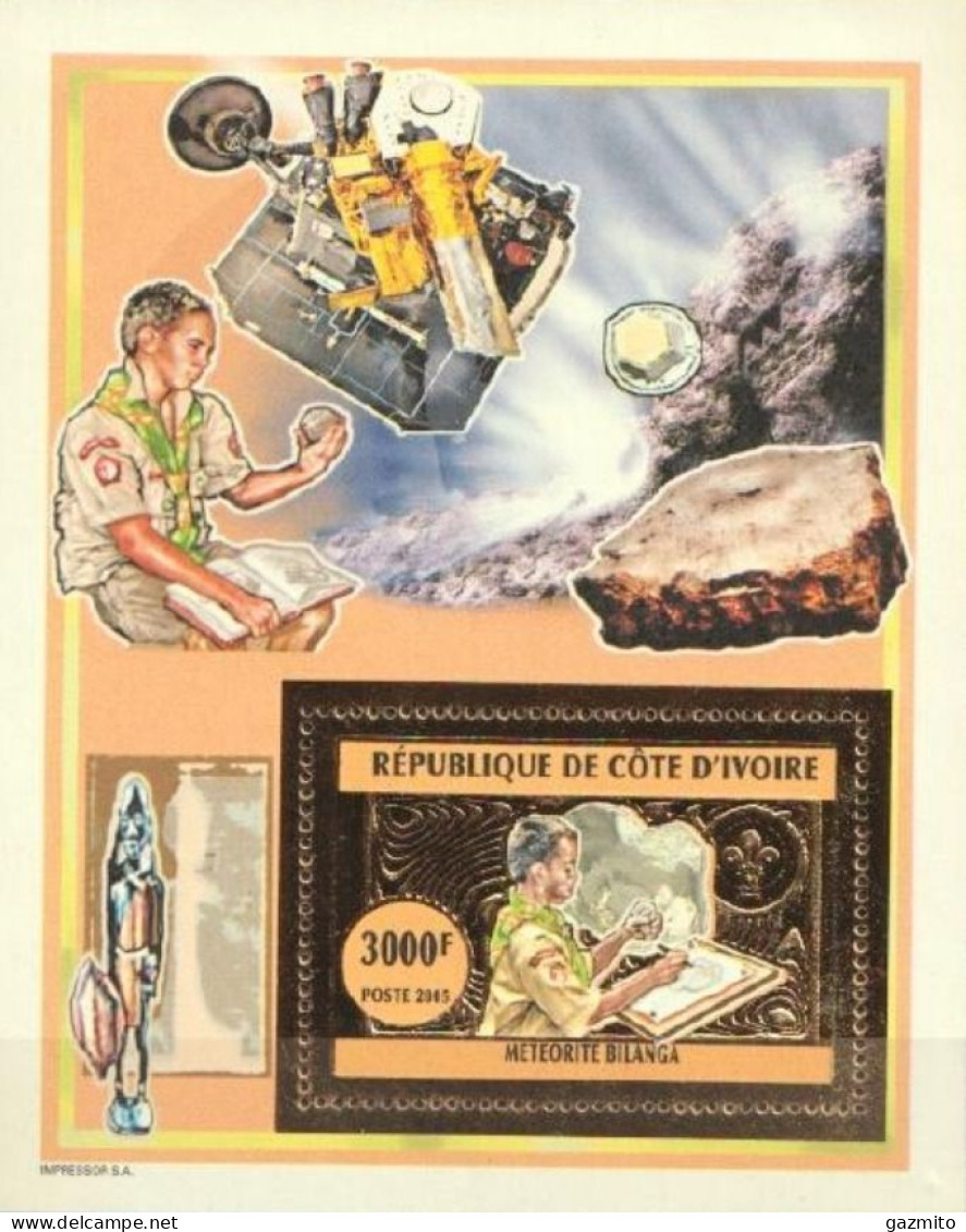 Ivory Coast 2005, Scout, Minerals, Meteor I, Space, Chess, BF GOLD - Côte D'Ivoire (1960-...)