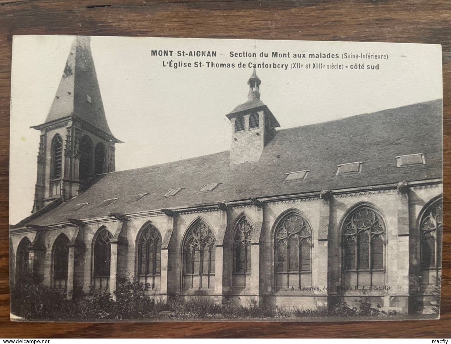 CPA Rouen - Mont-St-Aignan - Section Du Mont Aux Malades - L'église St-Thomas De Cantorbery Coté Sud  TEXTE Au Dos - Mont Saint Aignan