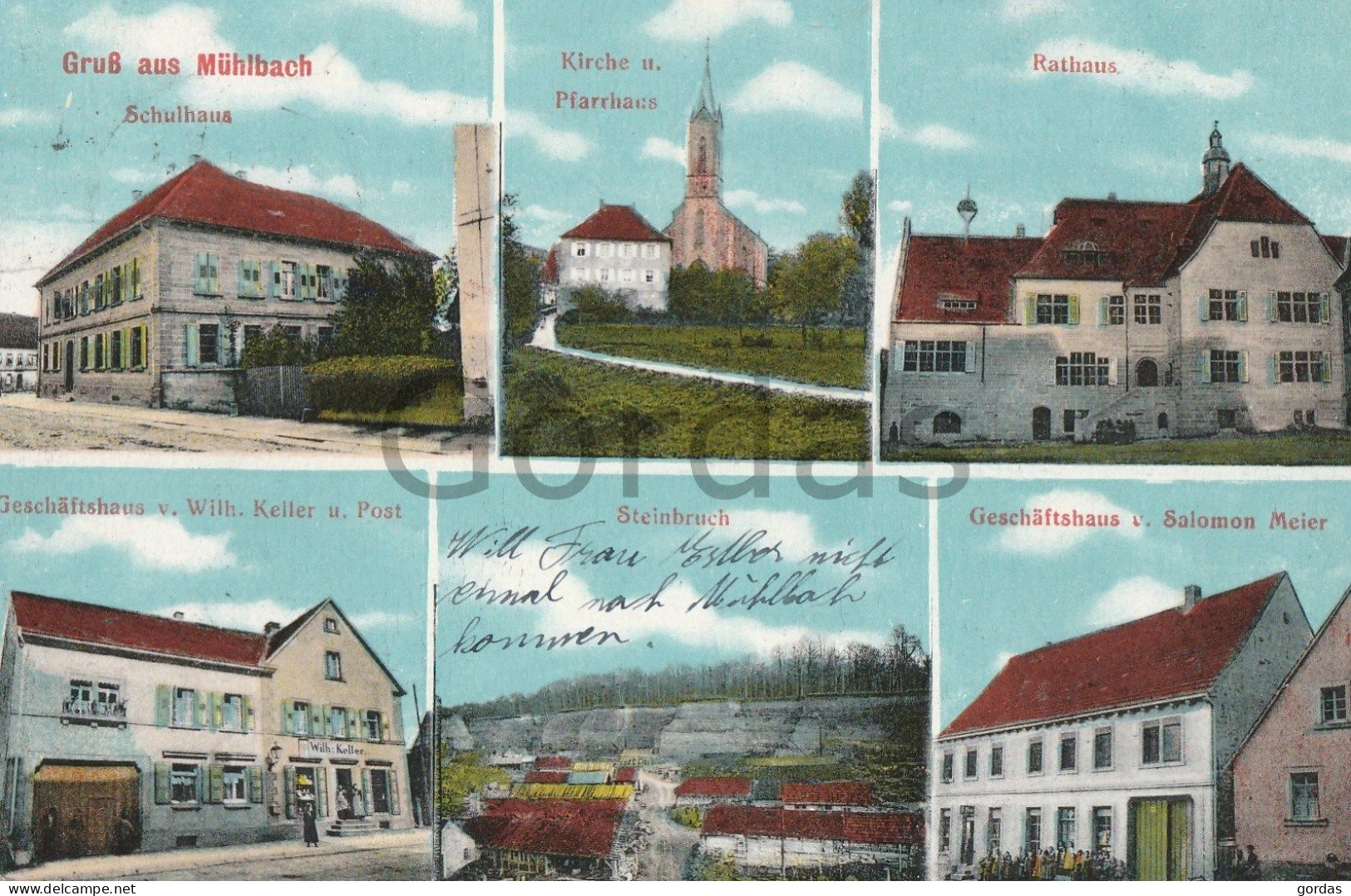 Germany - Gruss Aus Muhlbach - Gascheftshaus Salomon Meier - Judaica - Post - Rathaus - Eppingen
