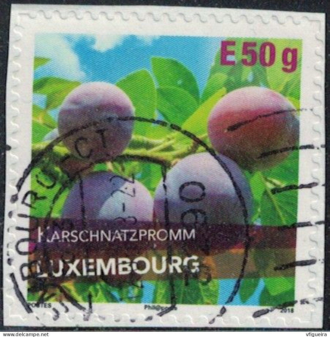 Luxembourg 2018 Oblitéré Used Fruits Karschnatzpromm Variété De Prune Y&T LU 2131 SU - Oblitérés