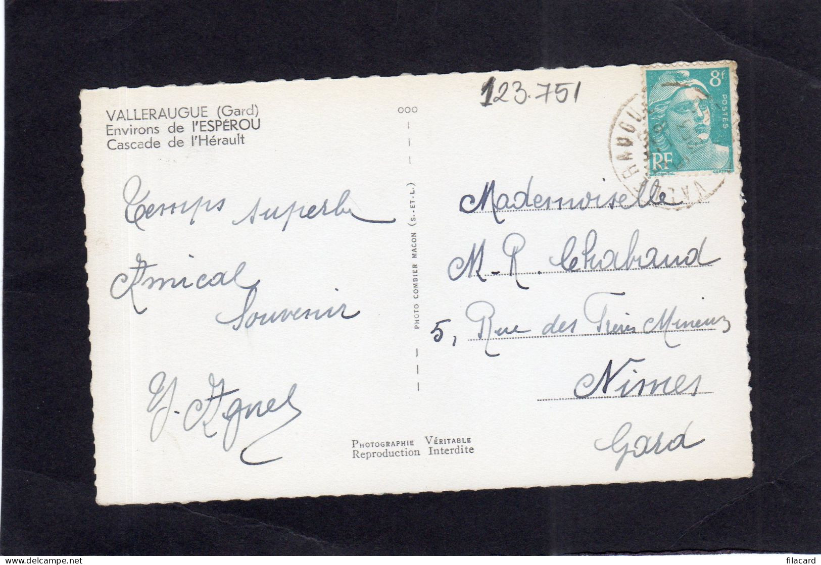 123751         Francia,     Valleraugue,    Environs   De   L"Esperou,   Cascade  De  L"Herault,   VG  1953 - Valleraugue