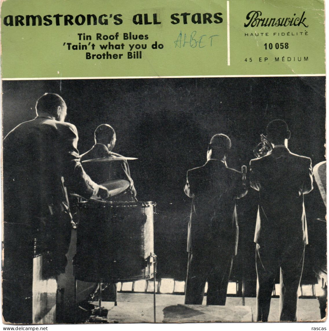 DISQUE VINYL 45 T DE JAZZ - ARMSTRONG'S ALL STARS - LABEL BRUNSWICK N° 10058 - Jazz