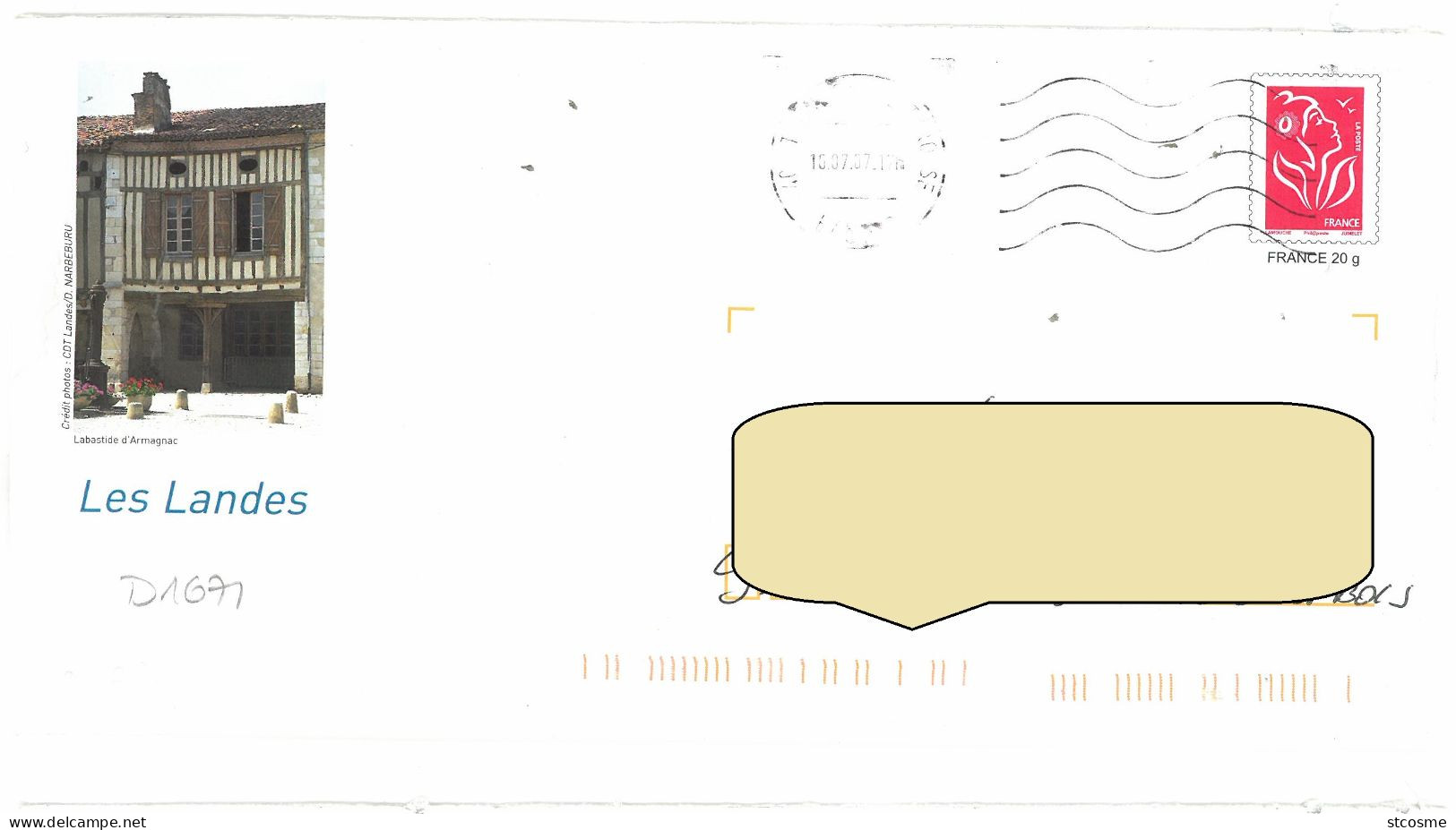 D1671 Entier / Stationery / PSE - PAP Lamouche, Maison Des Landes - Lot 42J/06F522 - PAP: Aufdrucke/Lamouche