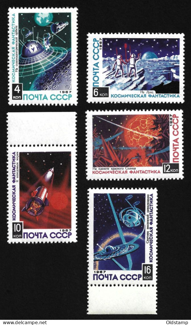 SPAICE USSR 1967 Mi. # 3403 - 3407 Soviet Union Space FANTASTIC Ships Astronauts Space Fiction MNH STAMPS Full Set - Collections