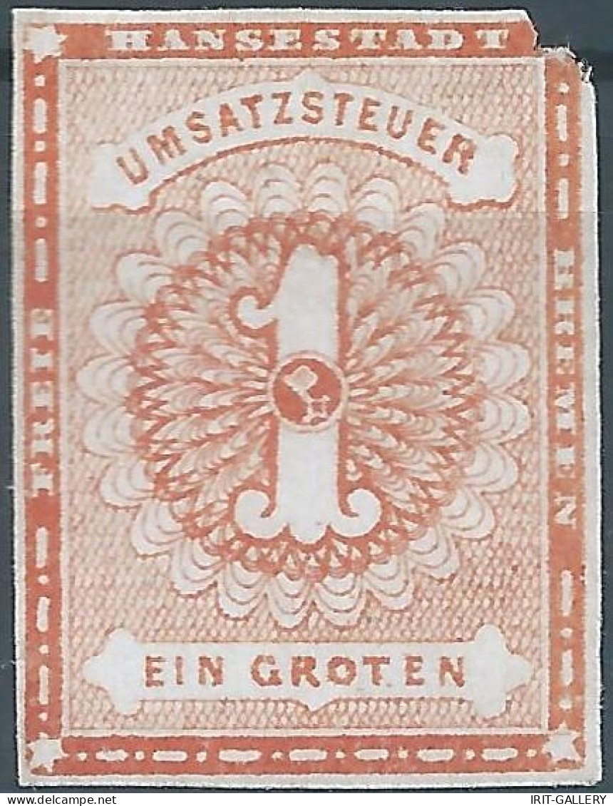 Germany-Deutschland, Hansestadt Bremen,1Groten,Imperf,Mint,small Flaw In The Corner. - Brême