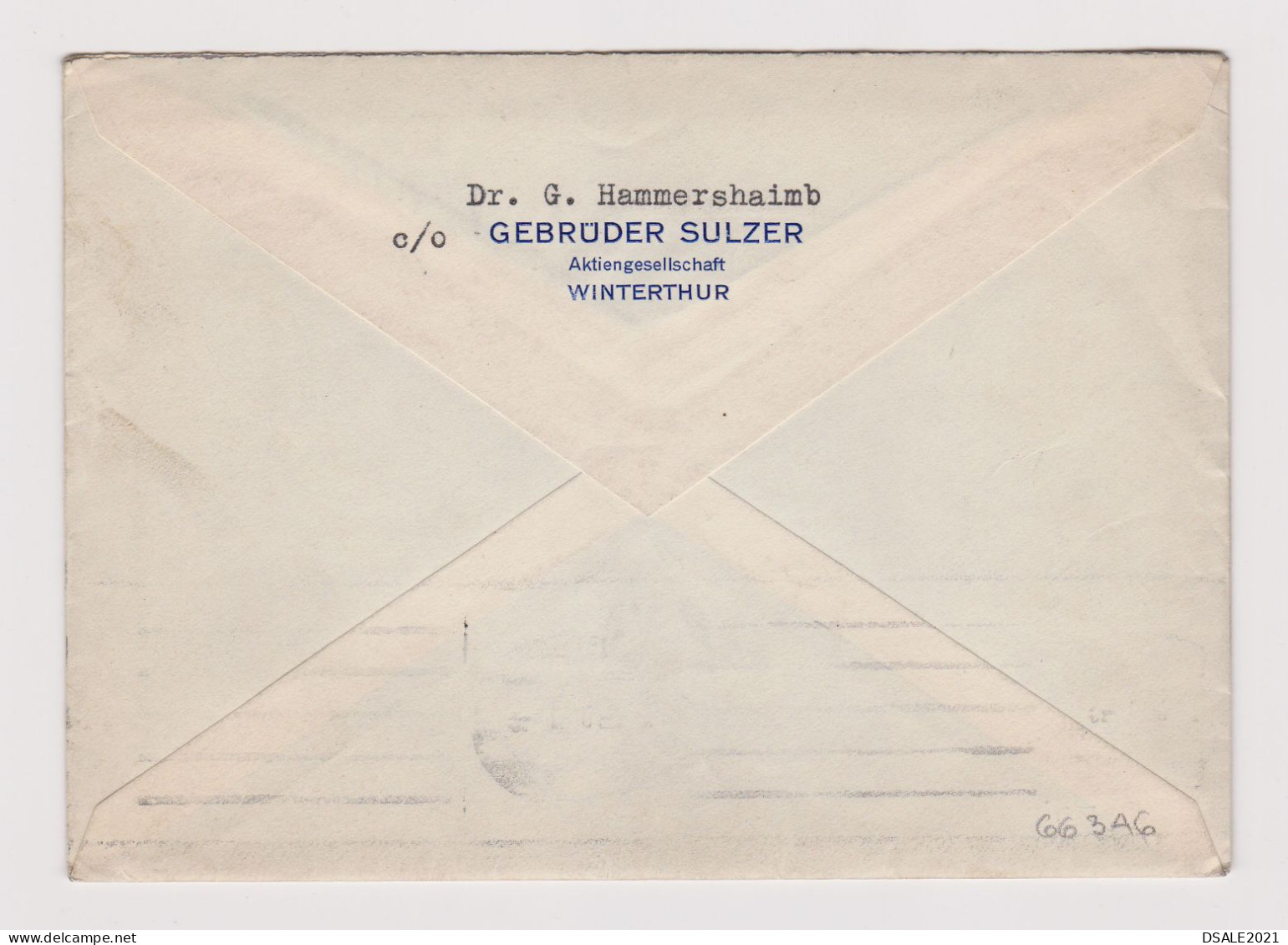 Switzerland Swiss Helvetia Cover 1935 Winterthur Machine EMA METER Stamp Cachet SULZER Sent Abroad To Bulgaria (66346) - Frankiermaschinen (FraMA)