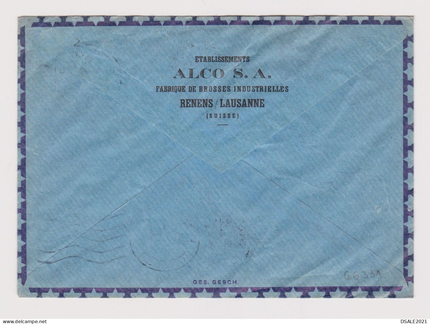 Switzerland Swiss Helvetia Airmail Cover 1948 Renens Machine EMA METER Stamp Cachet Sent Abroad To Bulgaria (66331) - Affranchissements Mécaniques