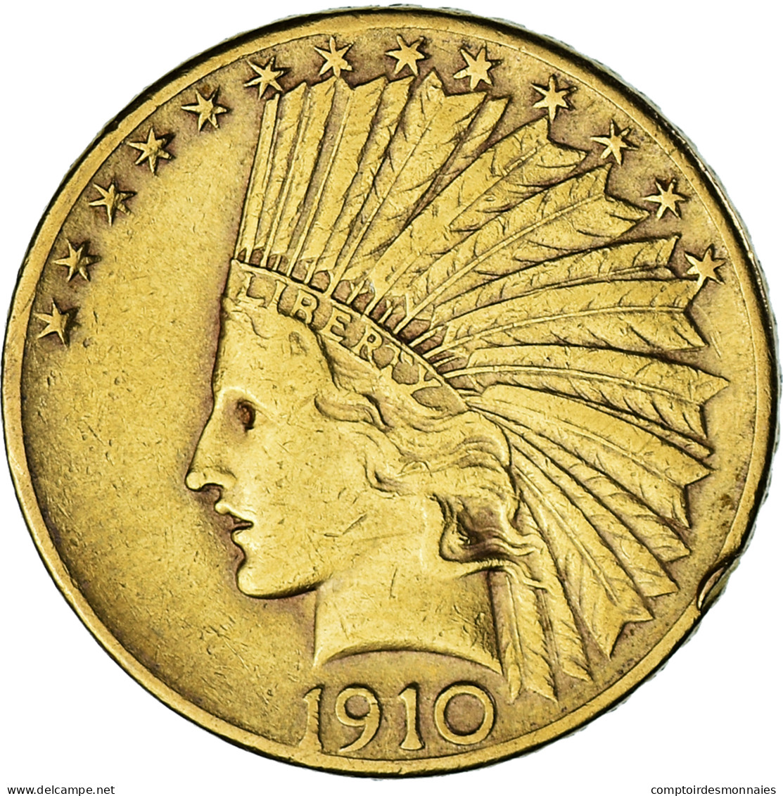 Monnaie, États-Unis, Indian Head, $10, Eagle, 1910, U.S. Mint, San Francisco - 10$ - Eagles - 1907-1933: Indian Head (Tête Indien)