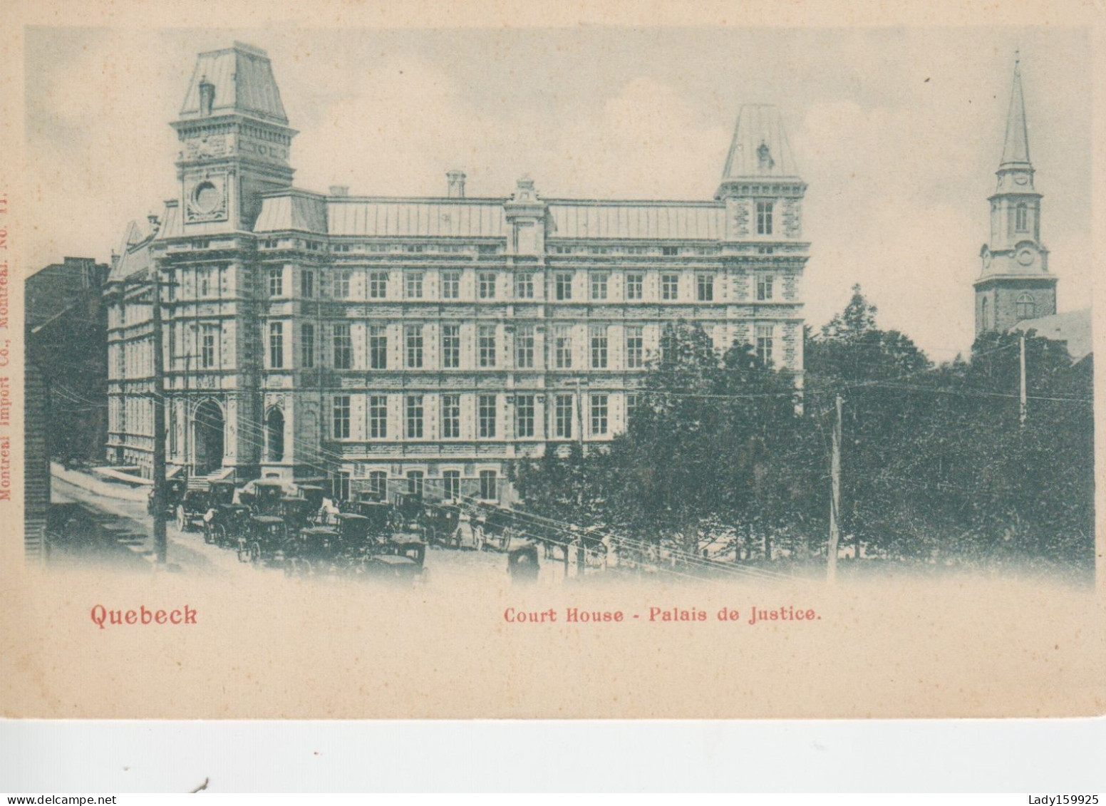 Court House Palais De Justice Ville De Québec Québec Canada.B&W  Pierres 4 Étages Toit Mansarde, Tour  Vintage Auto - Québec - La Cité