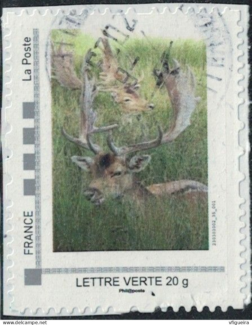 France Used Mon Timbre à Moi Deux Cerfs Dans Un Champ SU - Neufs