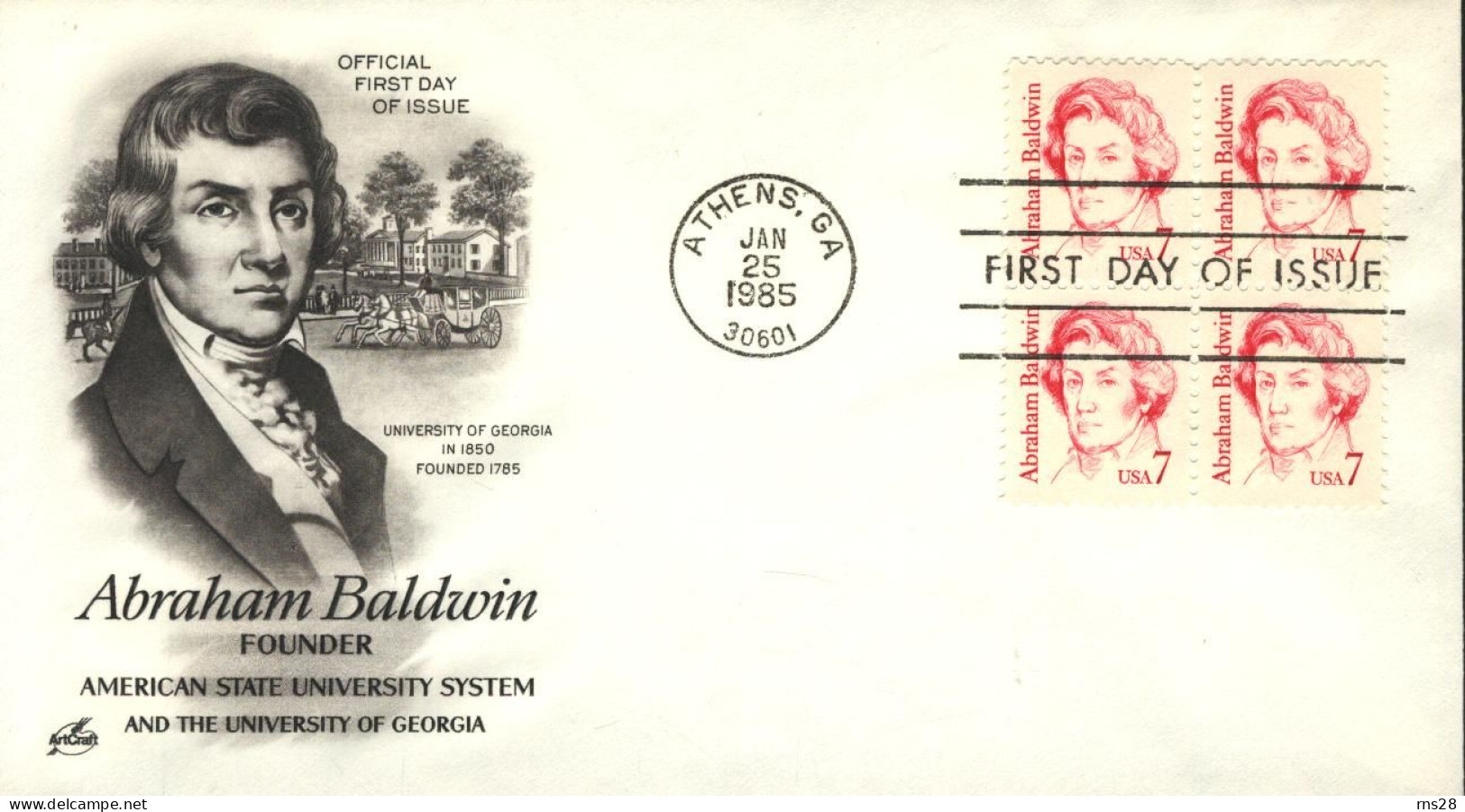 USA  FDC  Abraham Baldwin - 1981-1990