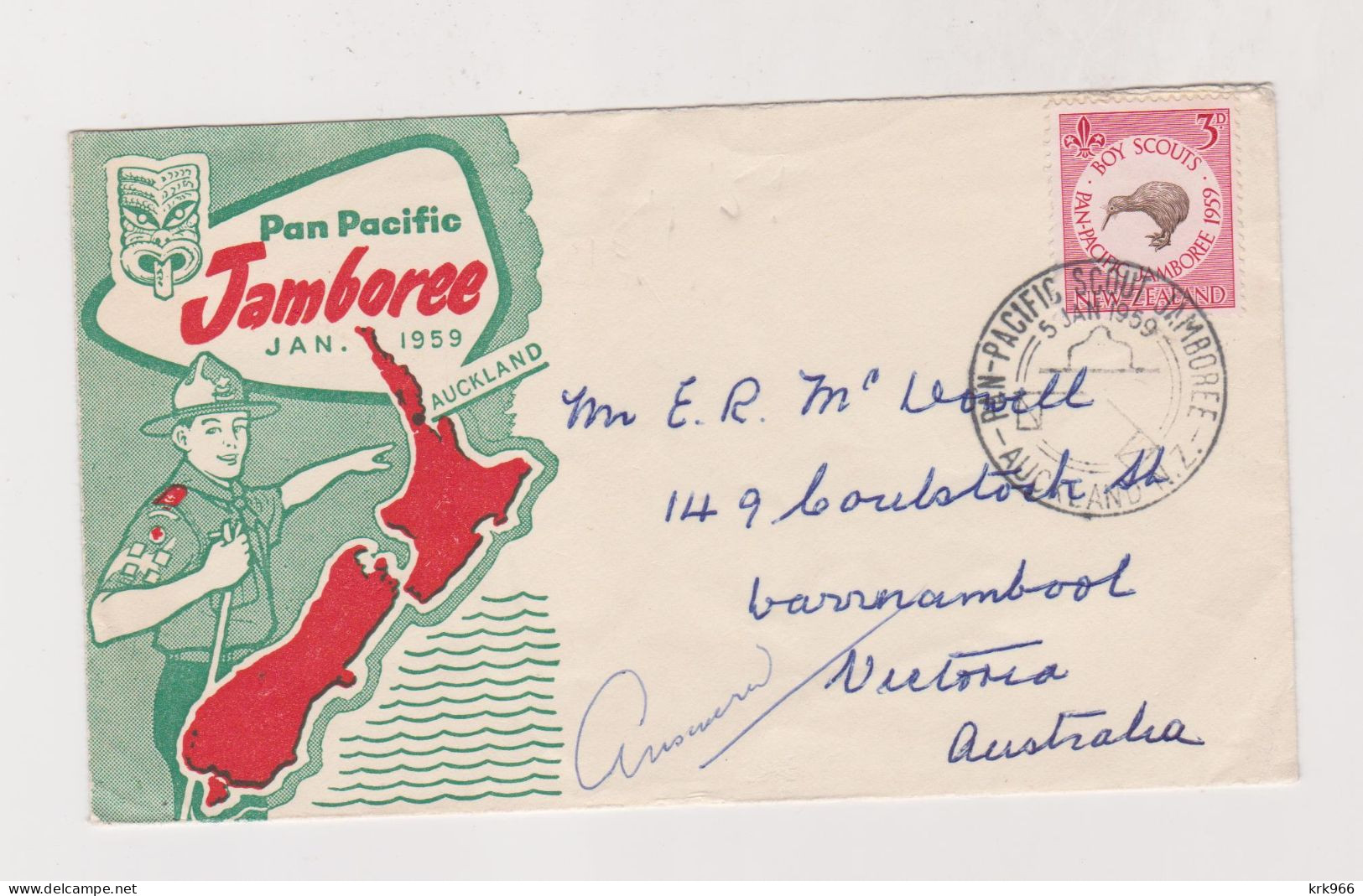 NEW ZEALAND AUCKLAND 1959 BOY SCOUT Nice Cover - Brieven En Documenten