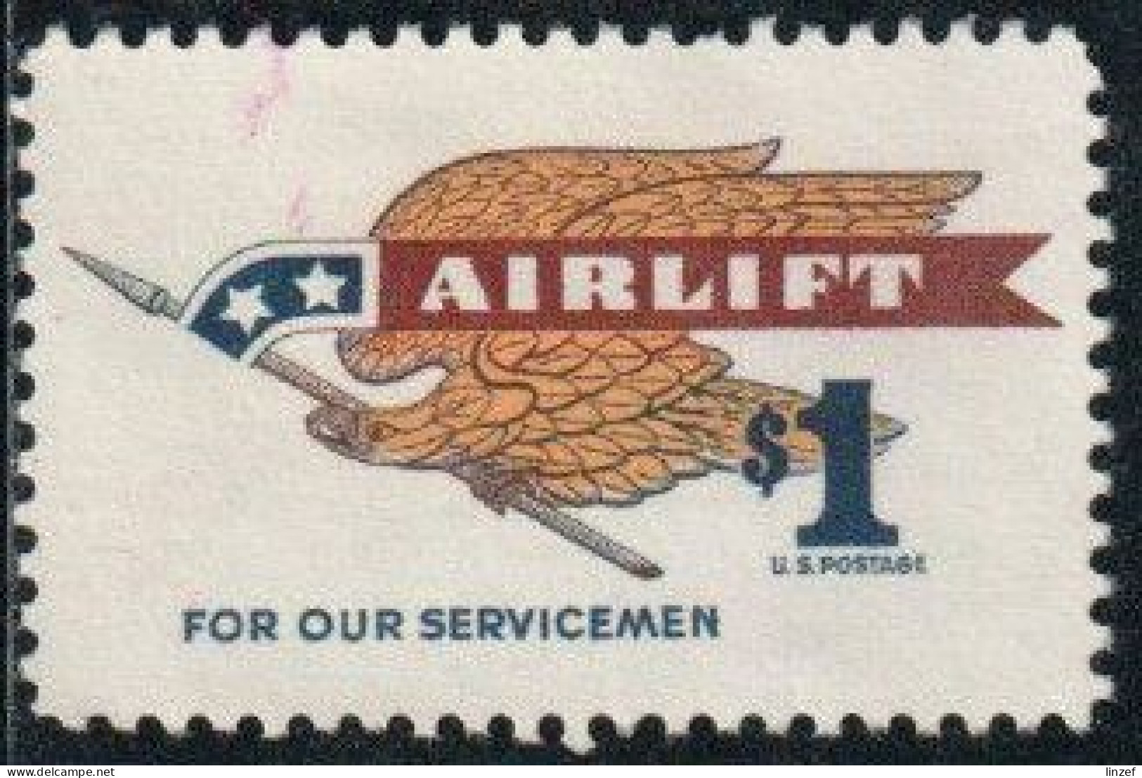 Etats-Unis 1968 Poste Aérienne Yv. N°68 - Colis Militaires - Aigle Avec Fanion - Oblitéré - 3a. 1961-… Oblitérés