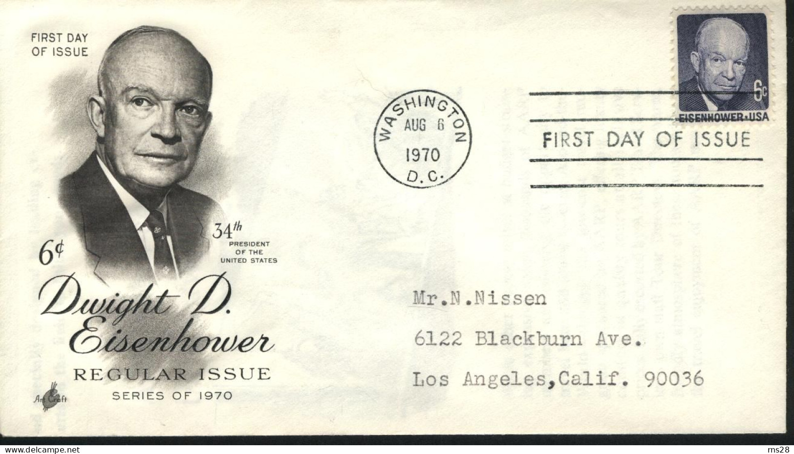 USA FDC Eisenhower - 1961-1970