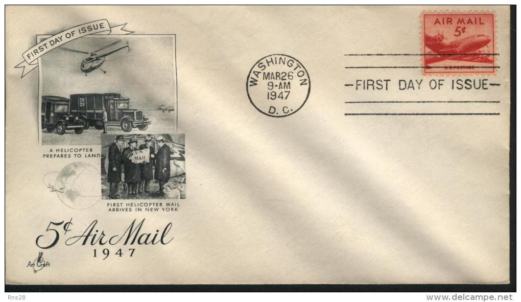 USA FDC Sc C33 Helicopter Mail - 1941-1950