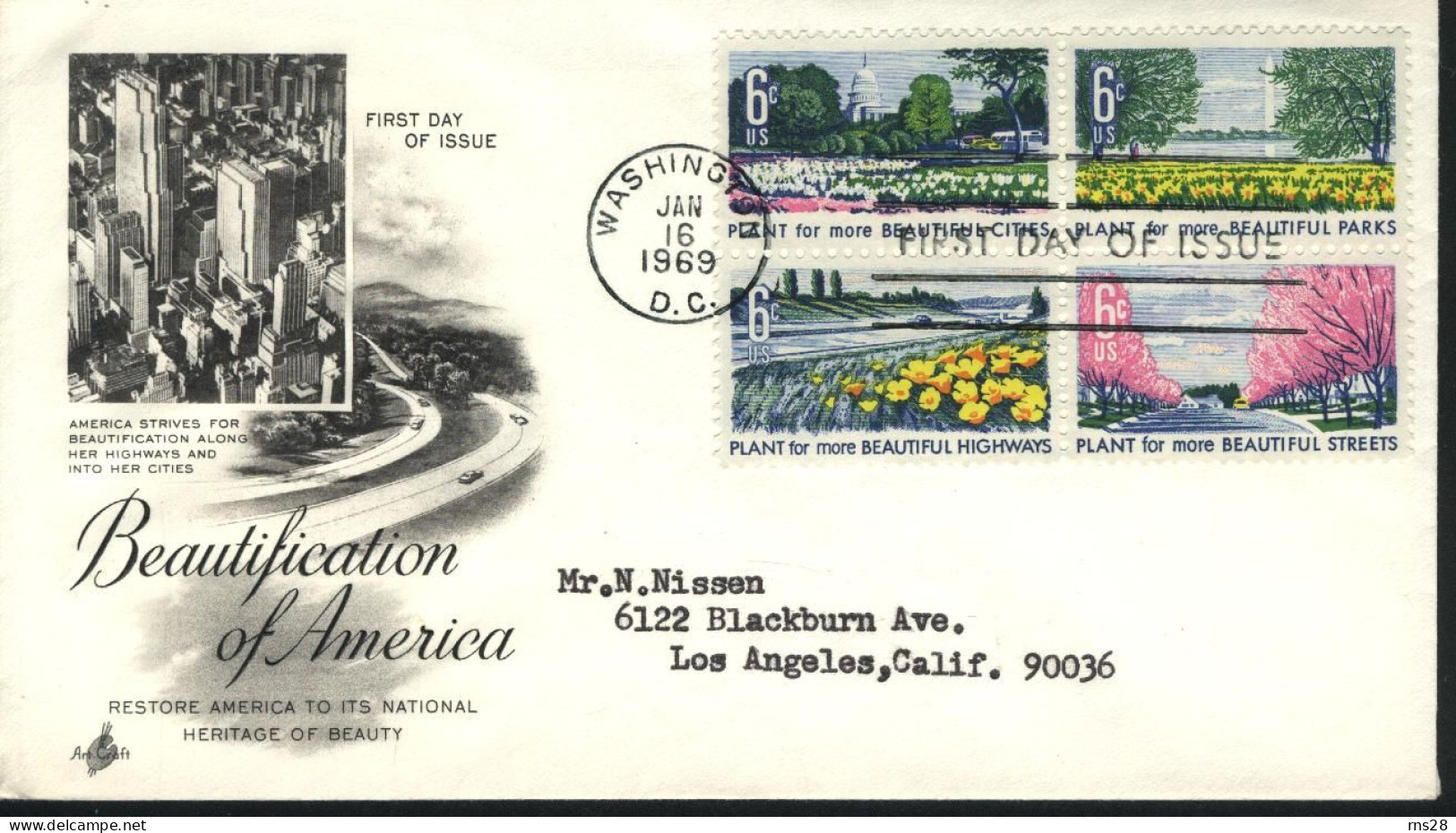 USA FDC Beautification - 1961-1970