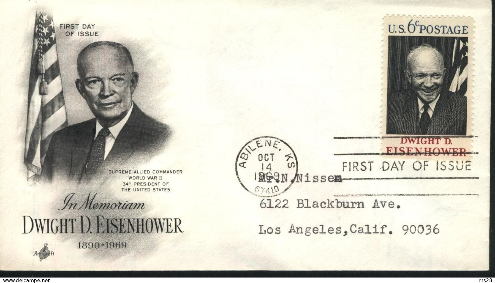 USA FDC Eisenhower - 1961-1970