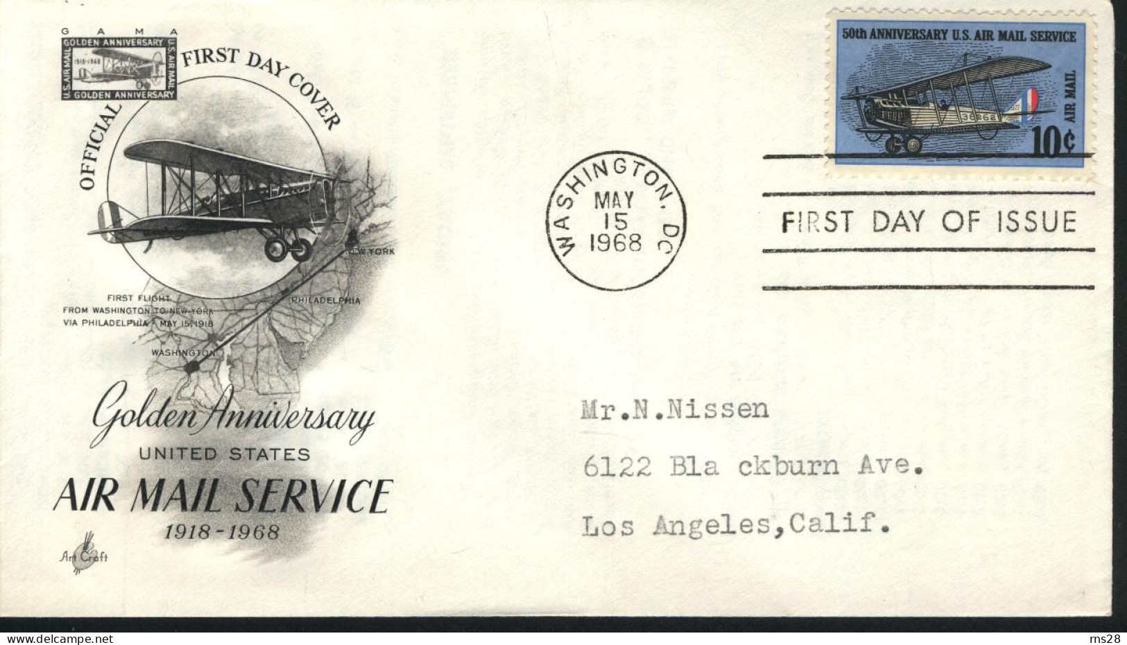 USA FDC Sc C74  Air Mail Service - 1961-1970