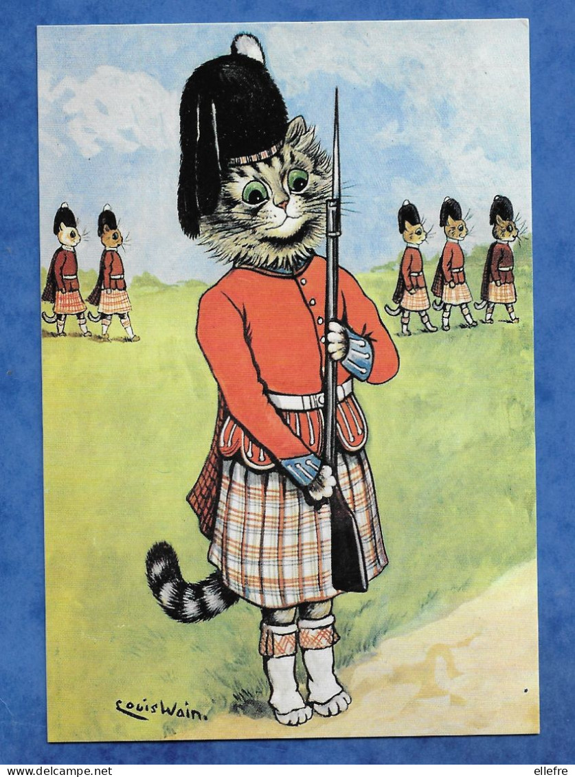 CPM Illustrateur Louis WAIN - The Cat Guard - Chat Humanisé En Soldat Avec Kilt - Mayfair Cards Of London - Wain, Louis