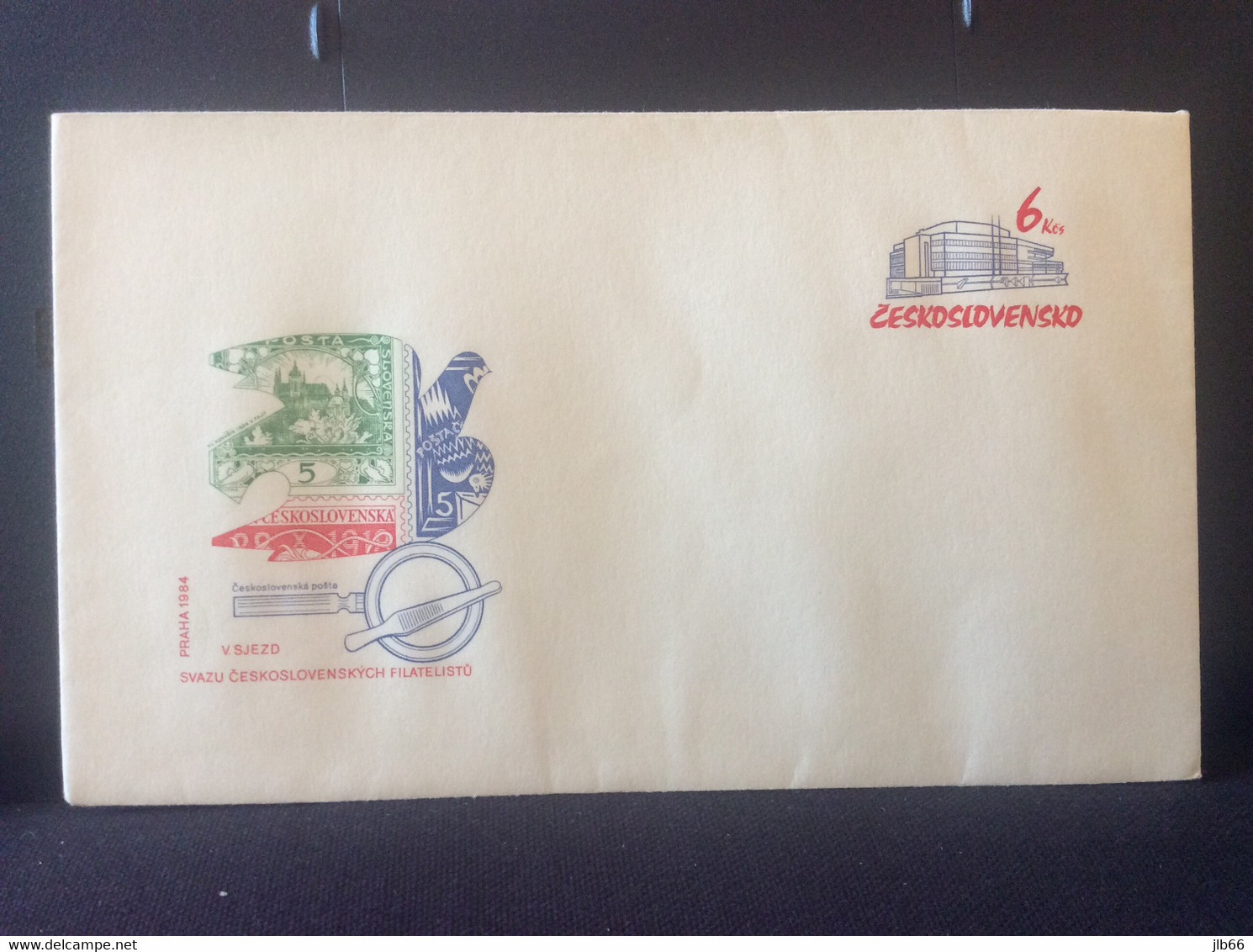 COB 84 1984 5° Congrès Des Philatélistes Tchécoslovaques Timbre Loupe Pince - Enveloppes