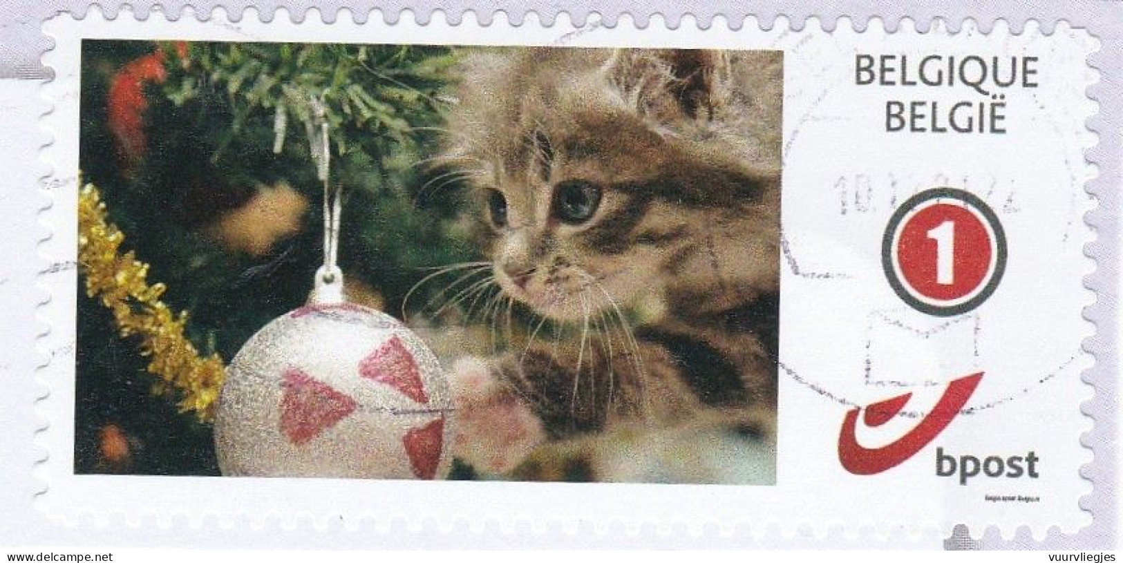 Kitten Met Kerstbal - Oblitérés