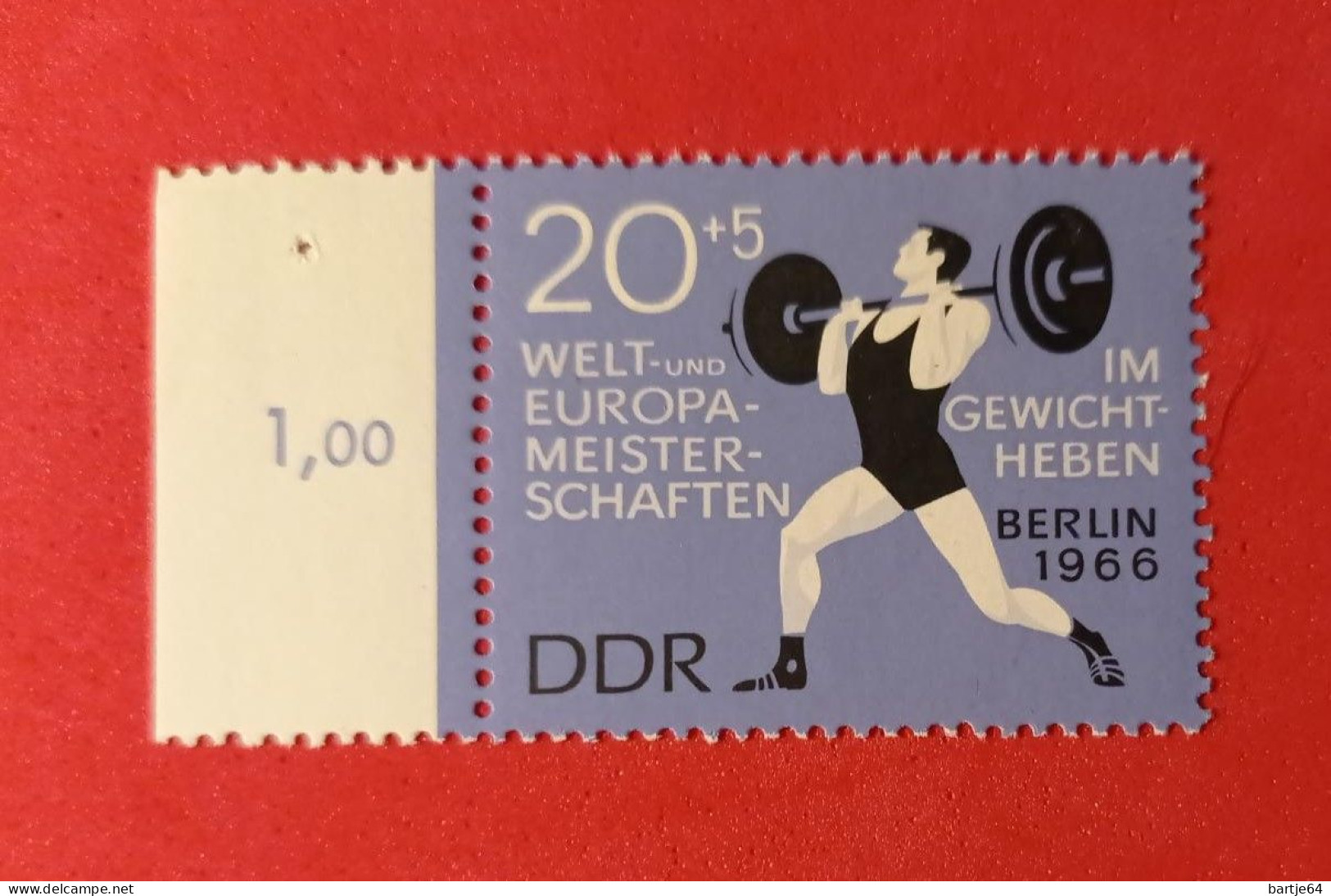 1966 DDR - Stamp Postfris - Haltérophilie