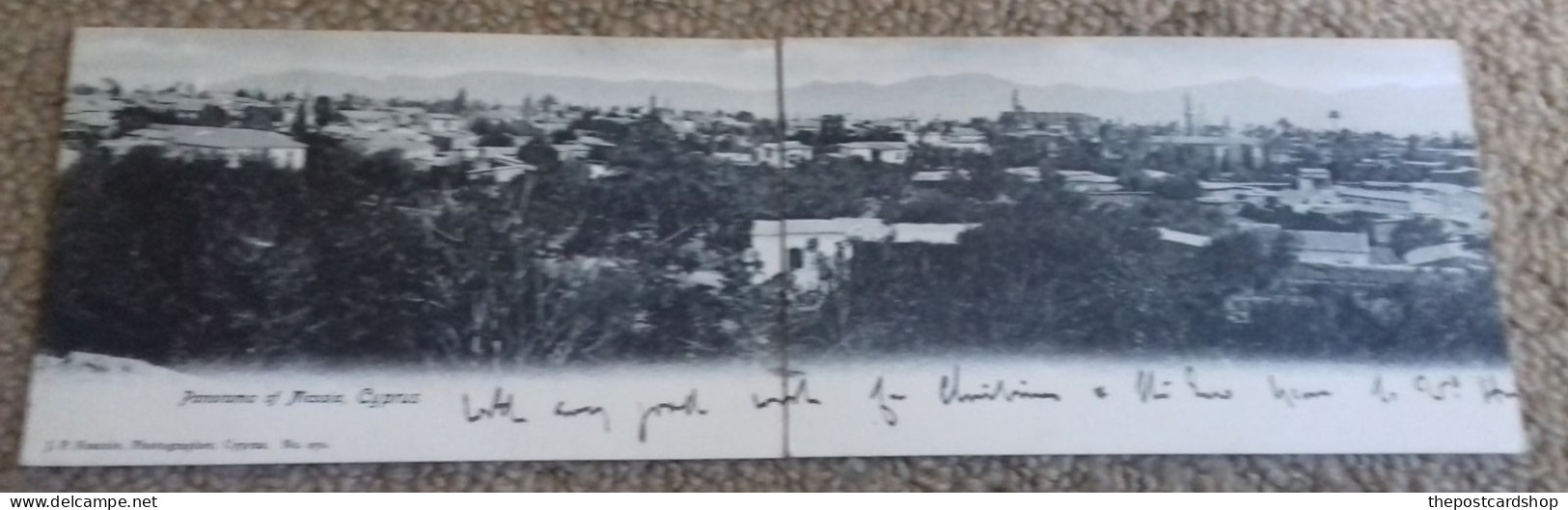 Cyprus Chypre No 270 Double Fold Vue Panorama Of Nicosia Edit J.P. Foscolo The 2 Cards Have Been Seperated Over Time !!! - Chypre