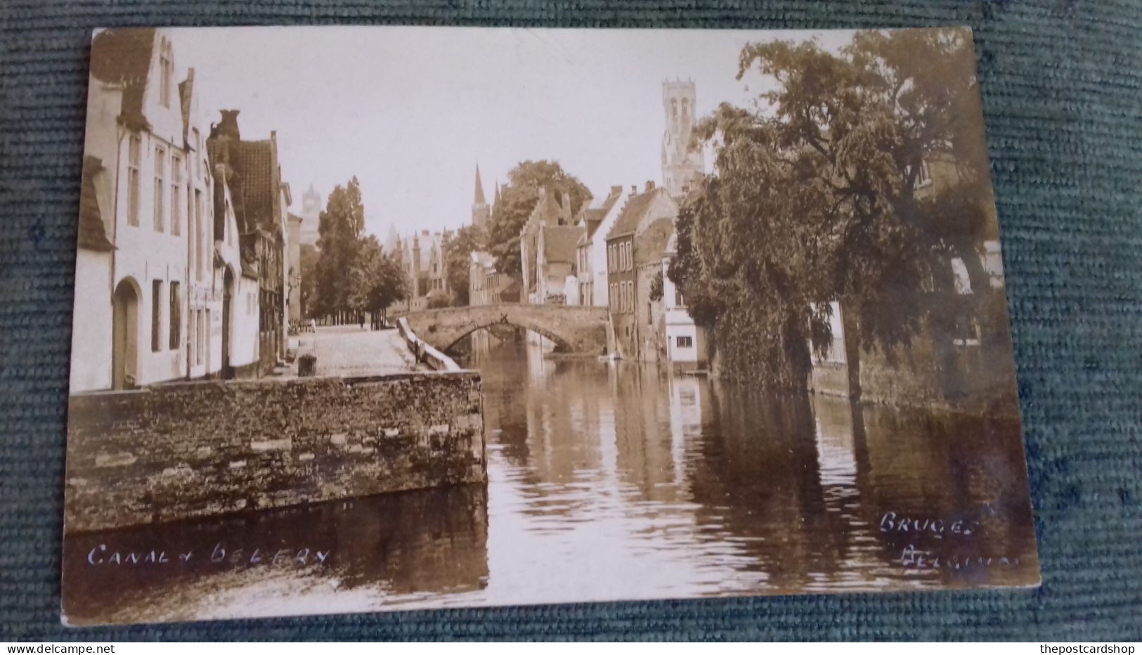 Canal Belfry From The Canal Bruge Brugge Bruges Le Canal Captions To Both Bottom Corners - Brugge