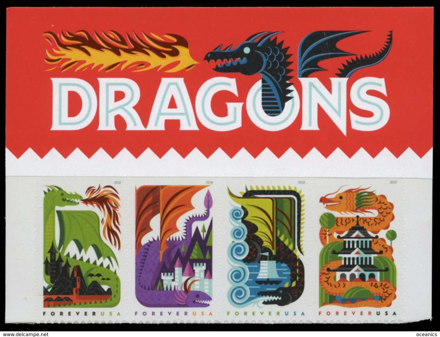 Etats-Unis / United States (Scott No.5310a - Dragons)  [**] Strip Of 5 - Unused Stamps