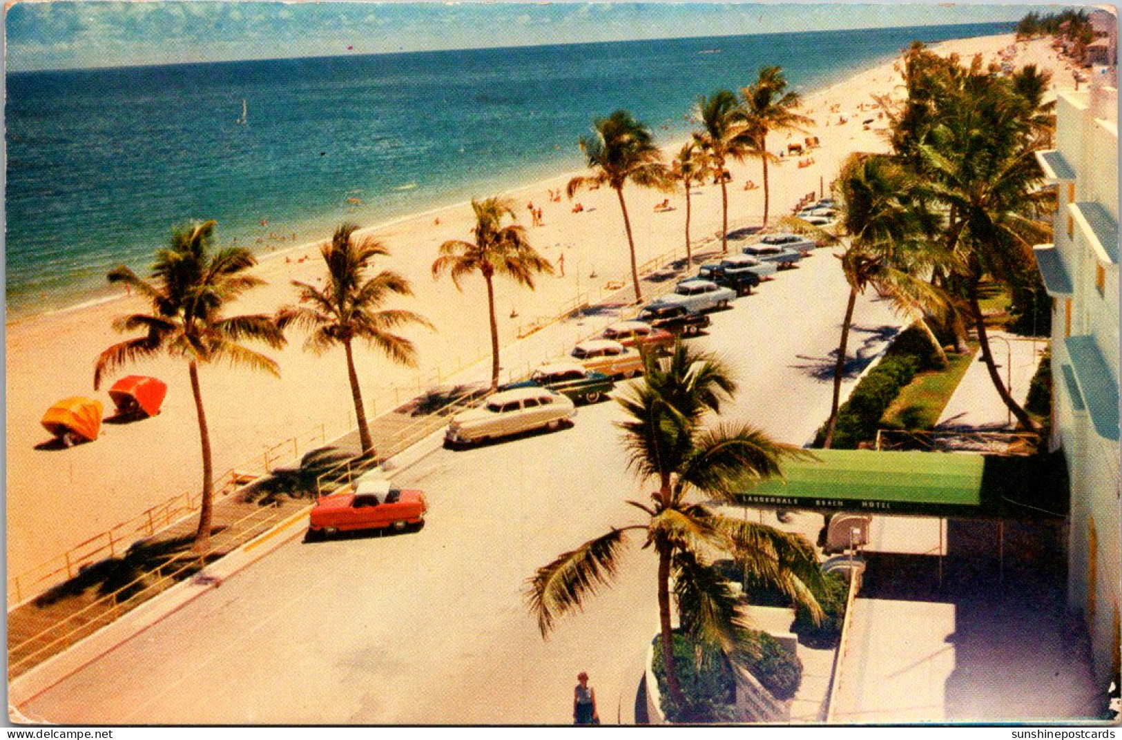 Florida Fort Lauderdale Lovely Palm Lined Beach 1959 - Fort Lauderdale