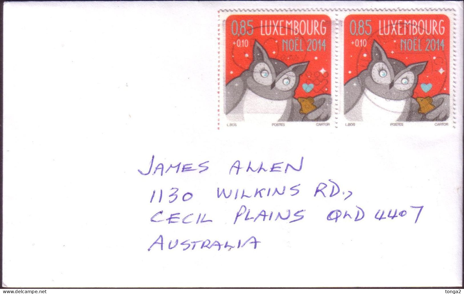 Luxembourg Cover To Australia - Usage Flock Stamps (2nd Picture Shows Postmarks) (feel Like Velvet) - Unusual - Storia Postale