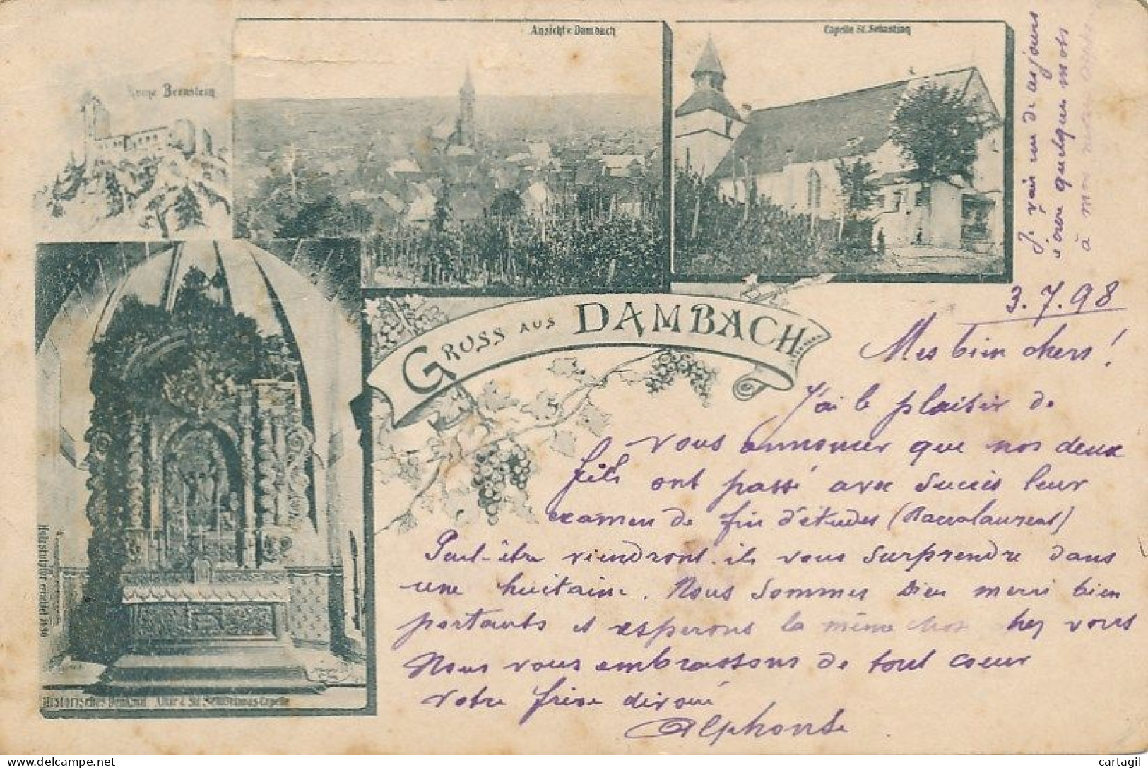 CPA (Gruss   Multivues Précurseur 1898 Avec Pli) -25215 -67 -Dambach  Dont Chapelle St Sebastien-Envoi Gratuit - Dambach-la-ville