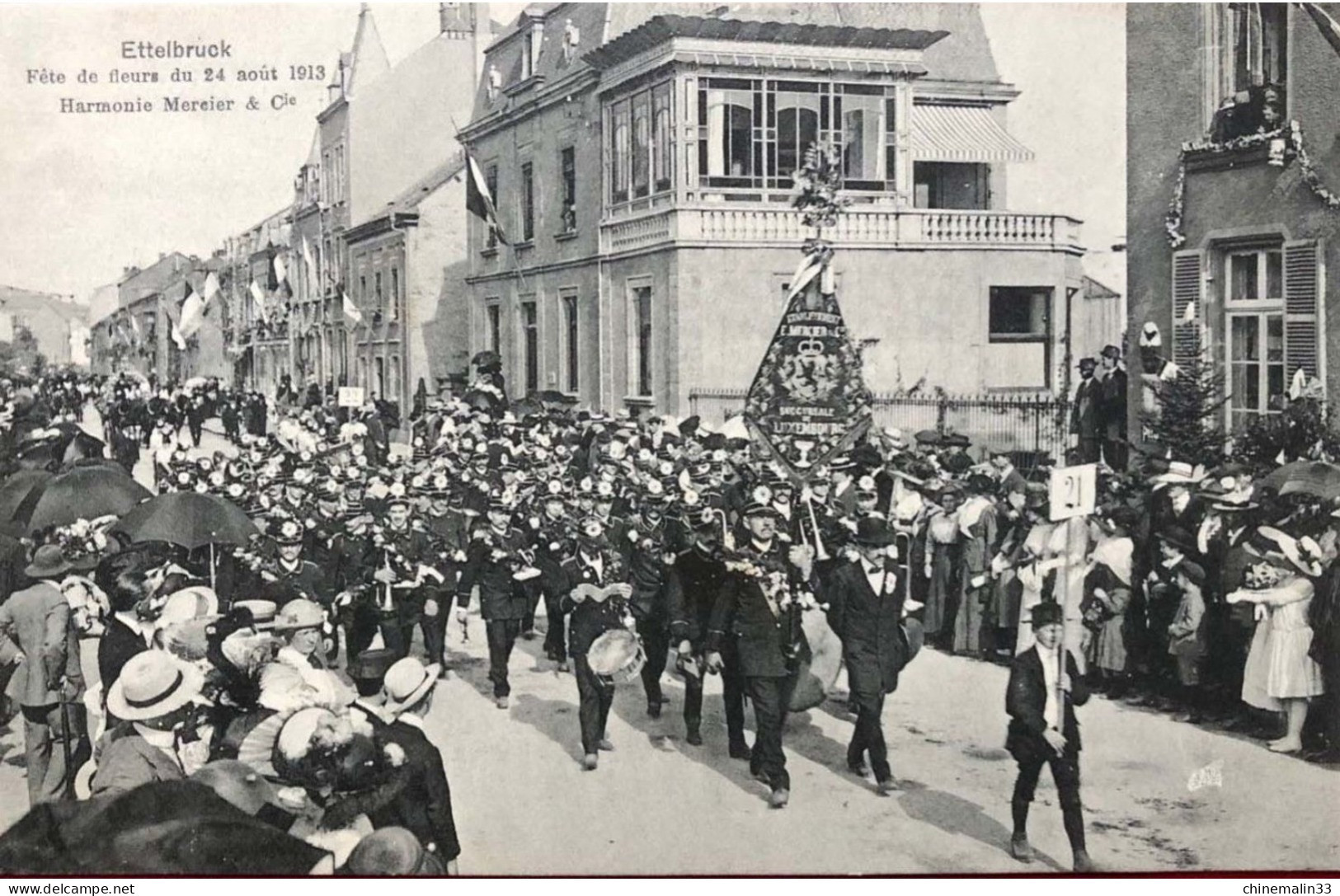 LUXEMBOURG ETTELBRUCK FÊTE DE FLEURS DU 24 AOÛT 1913 TRES BELLE  ANIMATION  9X14 REIMPRESSION DE CARTES ANCIENNES - Ettelbrück