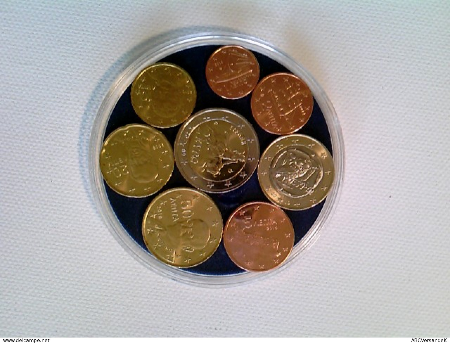 Münzen, Euro-Kursmünzensatz Griechenland, Runde Kapsel - Numismatiek