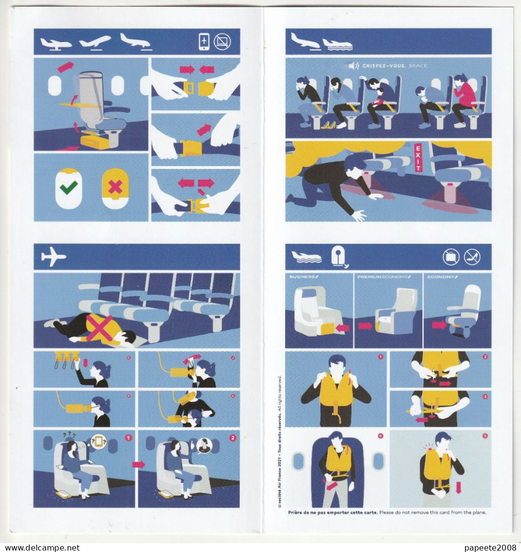 Air France/ Boeing 777-200 - 08 / 2022 - Consignes De Sécurité / Safety Card - Scheda Di Sicurezza