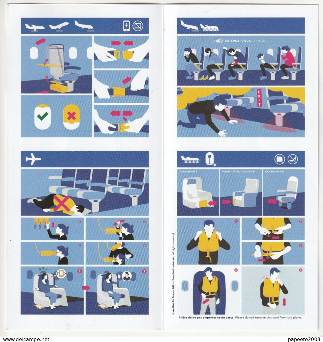 Air France/ Boeing 777-200 - 08 / 2022 - Consignes De Sécurité / Safety Card - Safety Cards