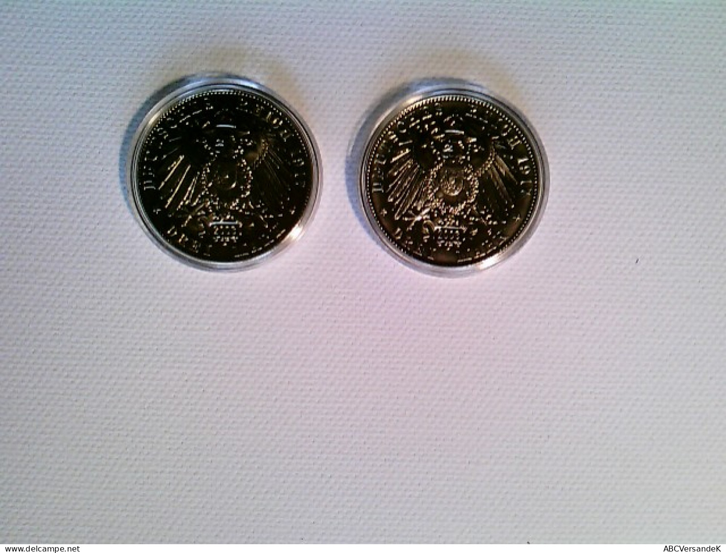 2 Medaillen/Münzen, Münzrepliken Deutschlands, 3 Mark Friedr. D. Weise, Neusilber, 33 Mm, PP, Konvolut - Numismatik
