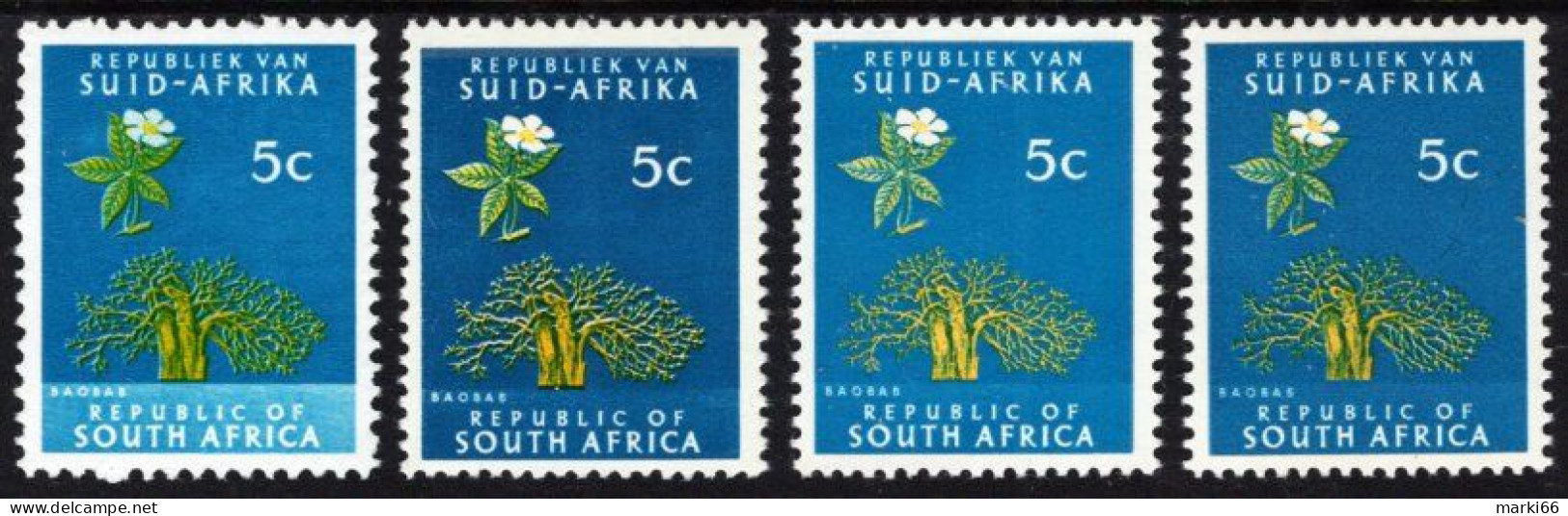 South Africa - 1969-1972 - Trees - Baobab - Mint Definitive Stamp Set (4 Varieties) - Nuevos