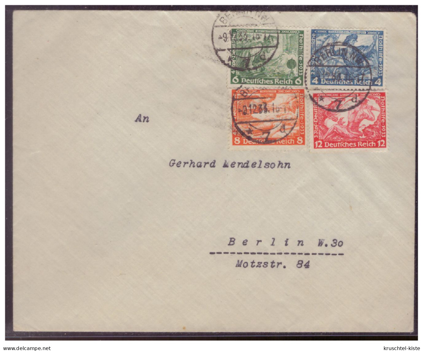 Motive (008005) Brief An Mendelsohn Mit Wagner ZD W47 Und MNR 503, 504, Gelaufen Berlin Am 9.12.1933 - Musique