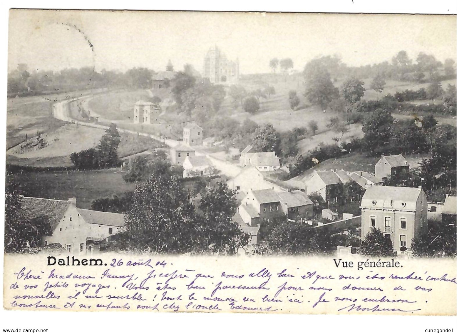 CPA DALHEM : Vue Générale ( Du Village ) - Circulée En 1904 > St Josse - 2 Scans - Dalhem