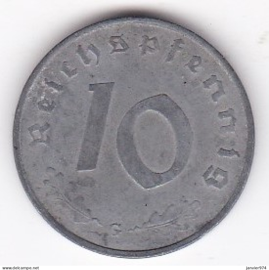 10 Reichspfennig 1943 G KARLSRUHE En Zinc - 10 Reichspfennig