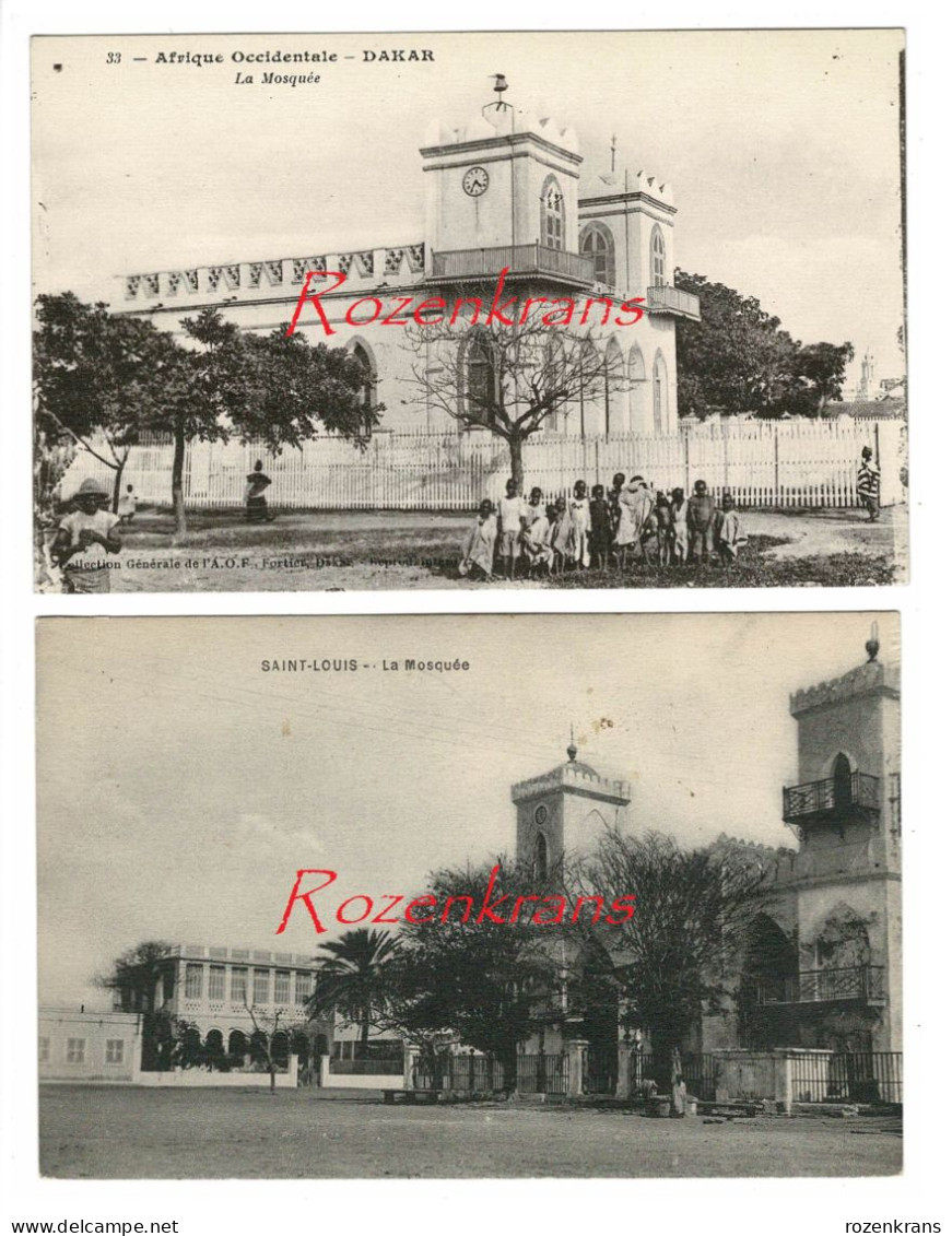 Lot 2 X CPA Afrique Occidentale - SENEGAL DAKAR Saint Louis La Mosquee Mosque Moskee Masjied Afrika Africa Afrique CPA - Senegal