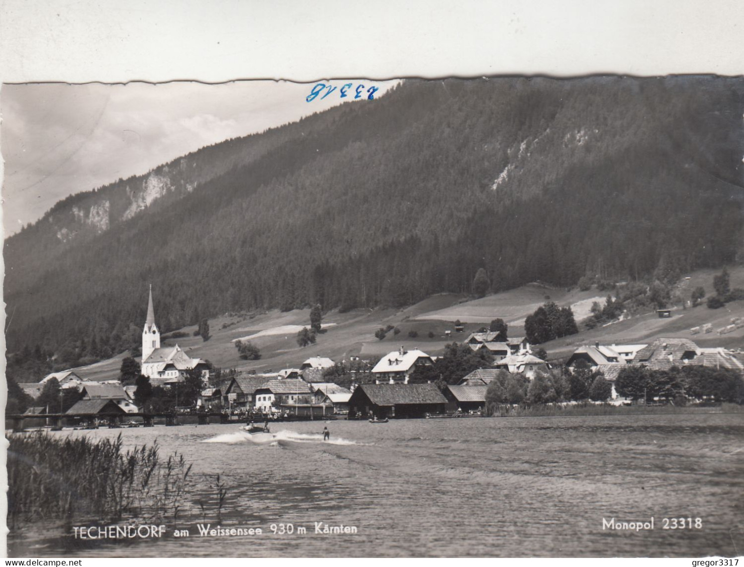 D3082) TECHENDORF Am Weißensee - Wasserski Fahrer - Kirche Häuser - Weissensee