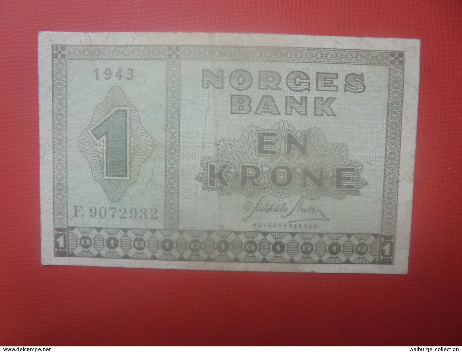 NORVEGE 1 KRONE 1943 Préfix F Circuler (B.30) - Norway