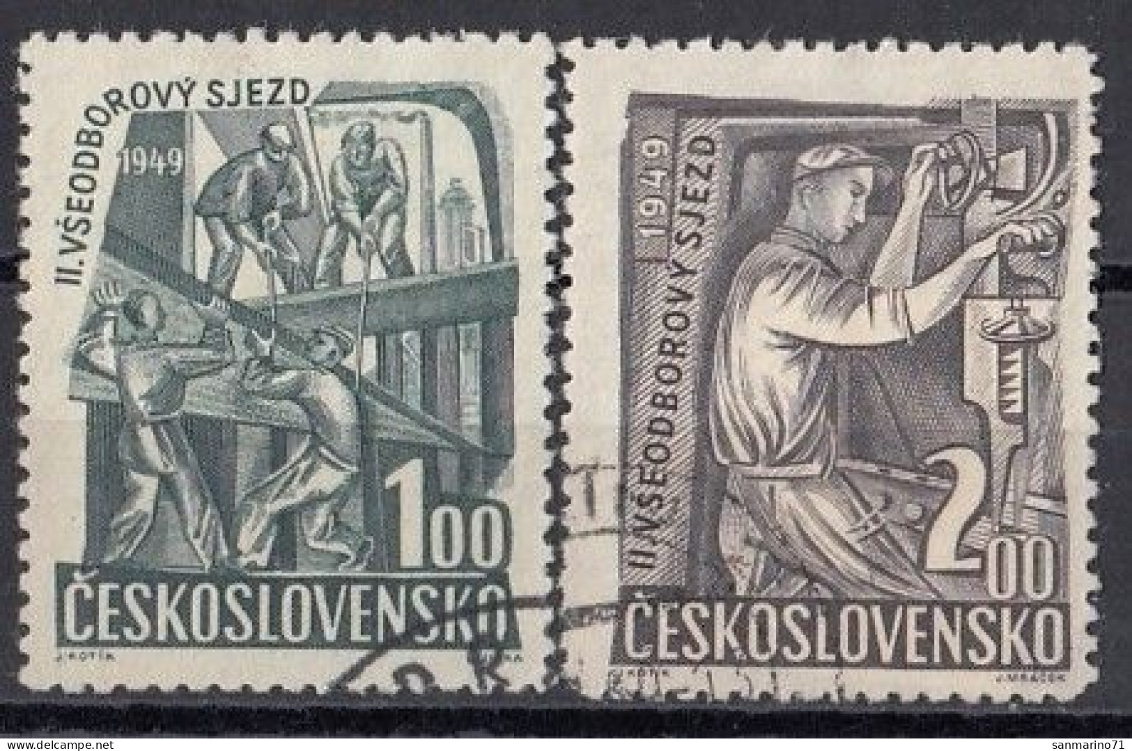 CZECHOSLOVAKIA 597-598,used,falc Hinged - Usines & Industries