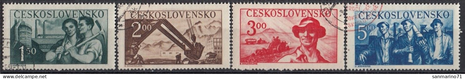 CZECHOSLOVAKIA 614-617,used,falc Hinged - Usines & Industries