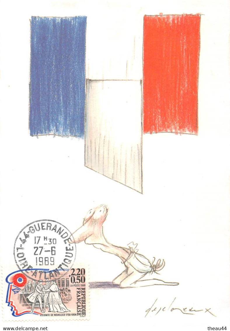 Lot de 13 Cartes du Bicentenaire de la Révolution Française en 1989  - Illustrateurs (CABU, LOUP) Oblitérations, Timbres